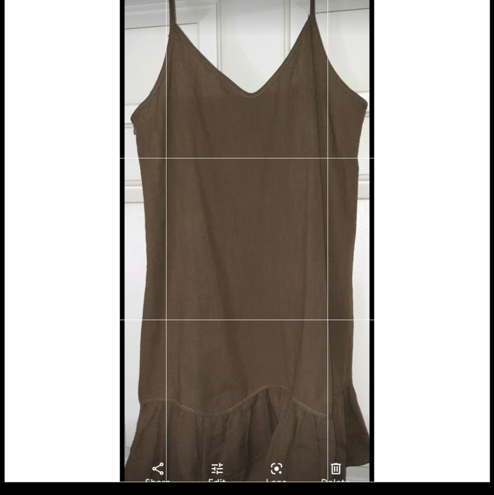 Ruffle sundress spaghetti strap army green olive